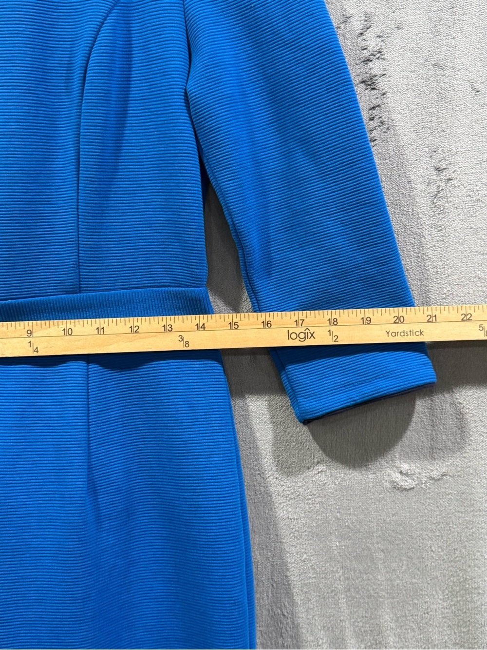 Boden Mia Ottoman Ribbed Blue Shift Dress Size 6R 3/4 Sleeve Pockets EUC - Picture 4 of 11